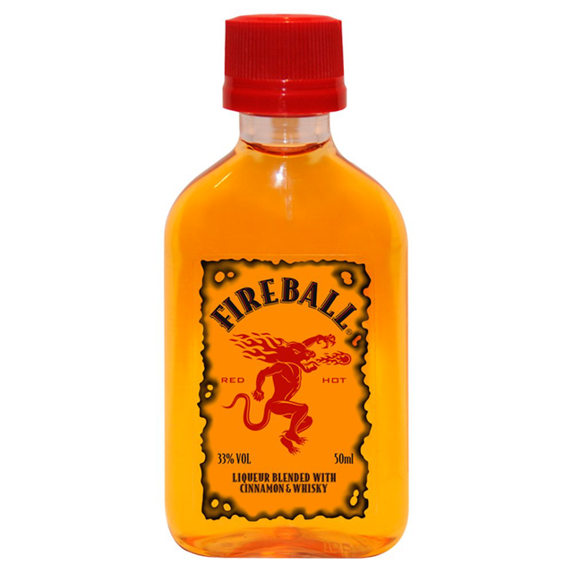 Fireball Liqueur Blended with Cinnamon &amp; Whisky 50ml (5cl) 33% Vol