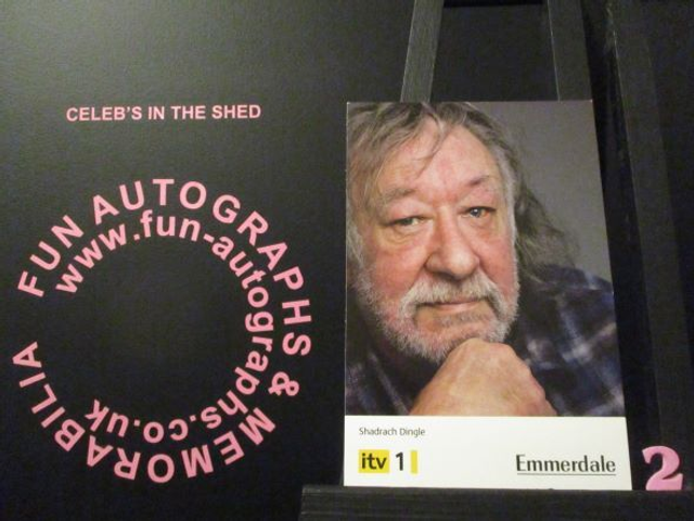 Andy Devine (Shadrick Dingle) Original Emmerdale Yellow &amp; Black Itv1 Logo Cast Card (2)