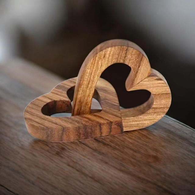 Echtholzfigur Doppelherz