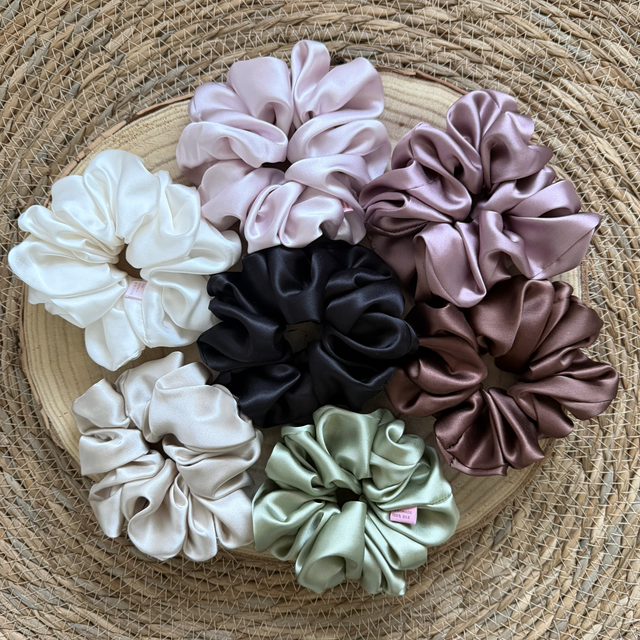 Chouchou en soie - Taille classique - Blanc