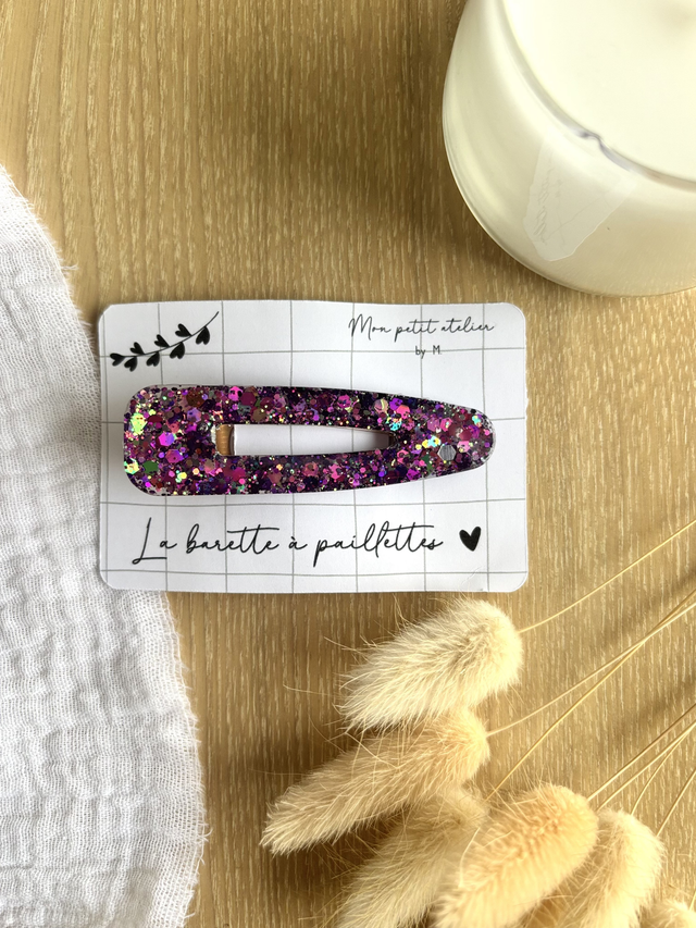 La barette à paillettes - Multicolore nuit
