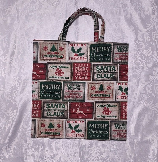 Petit tote bag Noël coton épais