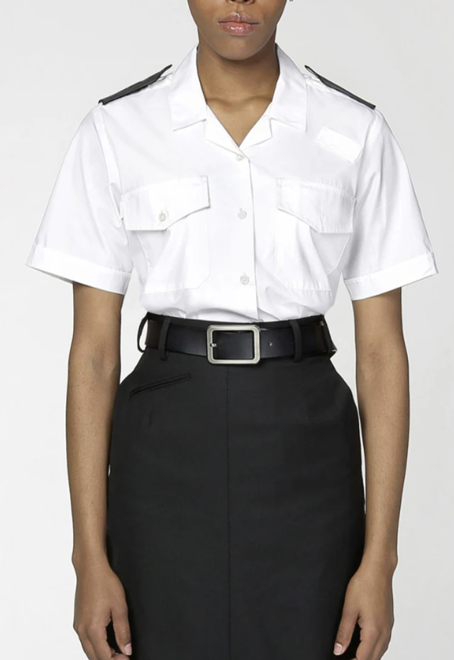 Female White Short Sleeve Blouse