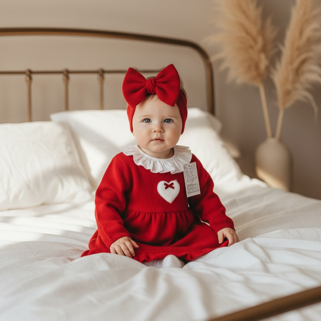 Baby Girls Pex Red Heart Dress