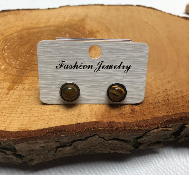 Boucles d'Oreilles en Œil de Tigre