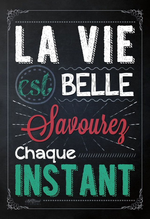 Tableau Citation Positive 🌟 | 'La Vie est Belle' – Décoration Murale Inspirante 🎨