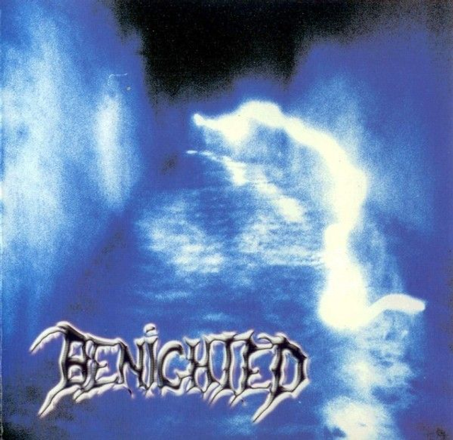 BENIGHTED - Benighted - LP Bleu marbré + patch