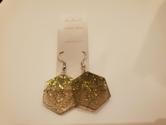 Hexagon Resin Earrings