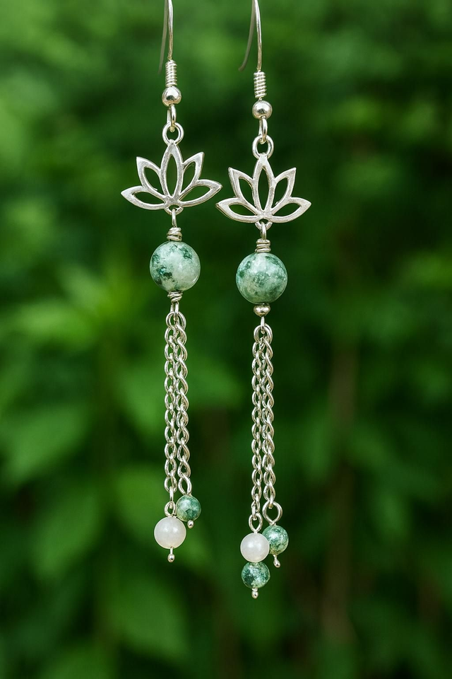 Boucles d'oreilles Agate Arbre -Ancrage, Ăquilibre