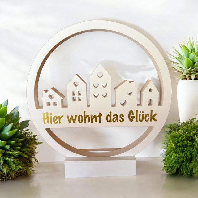 Lichthäuserkranz Ring mit Standfuß Weiß