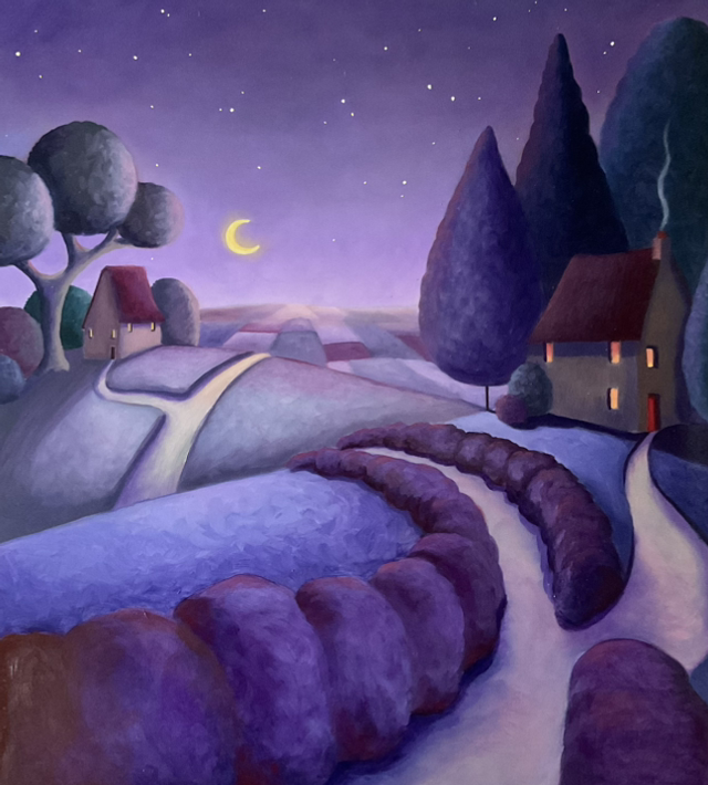 Original Oil Painting, Sugar Plum Night