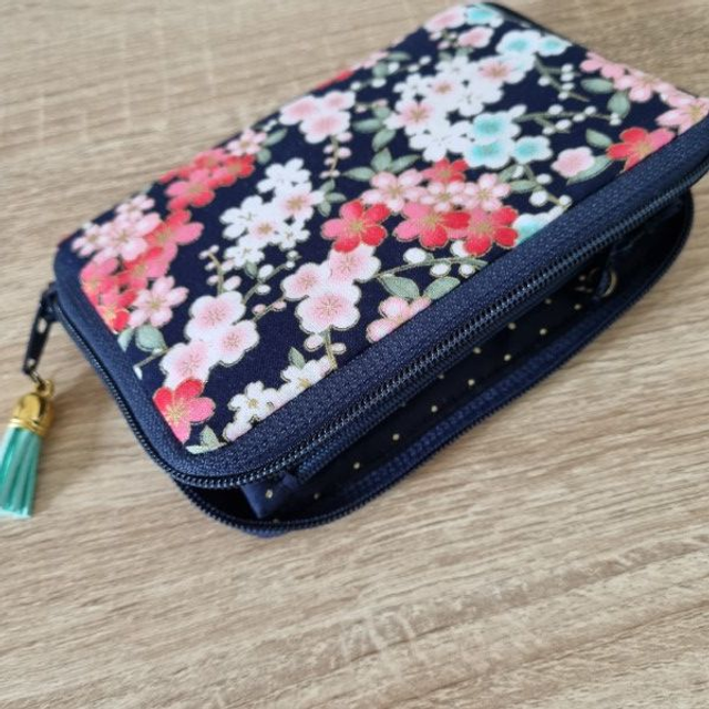 Portefeuille court zippé &quot;Nina&quot; bleu marine