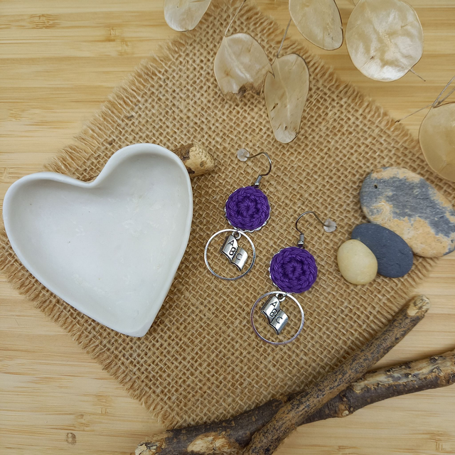 Boucles d'oreille Ce que j'aime vraiment - Violettes