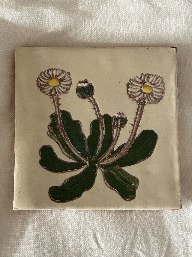 JBY77 Daisy Tile by Jane Bisby, 10x10cm Red Earthenware