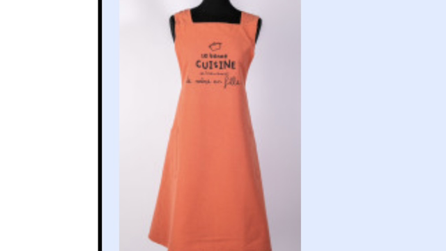 Tablier japonais femme : la bonne cuisine…, couleur abricot