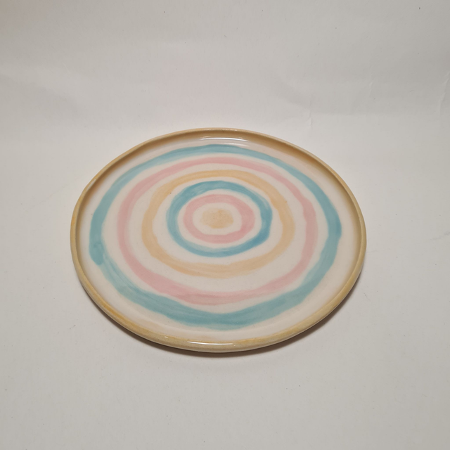 Handmade ceramic - Coloured circles dish