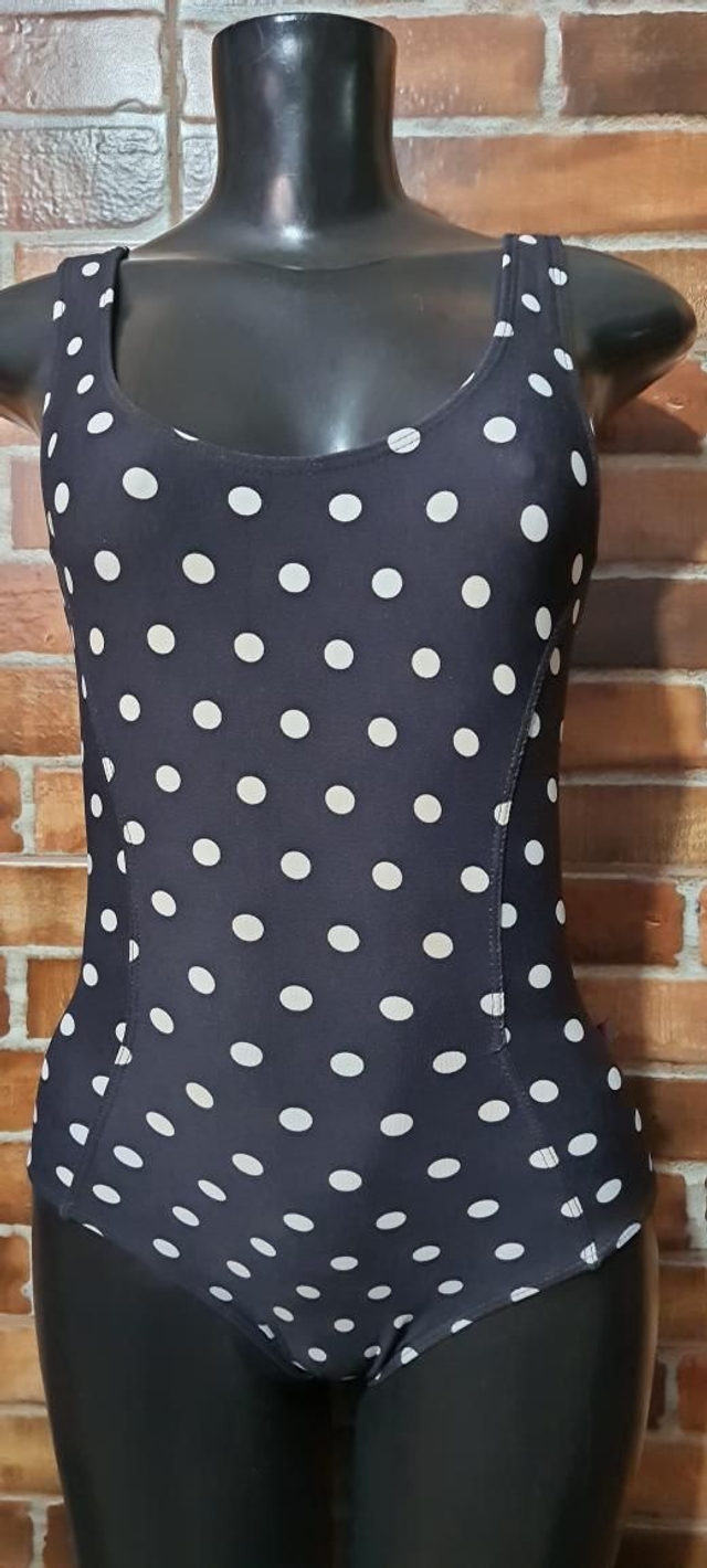 Maiô Preto Com Bolinhas Brancas T/gg