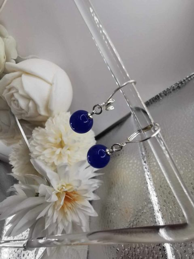 Boucles d’Oreilles en Argent 925 et Saphir Naturel