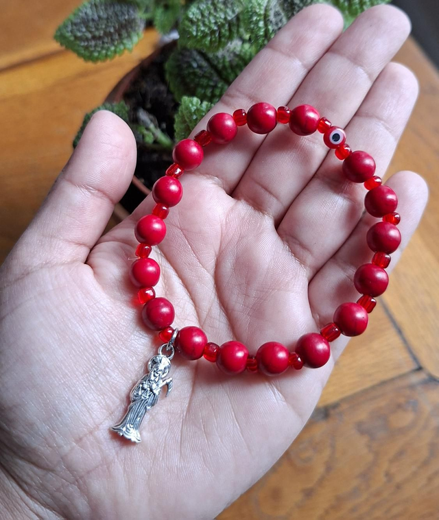 Bracelet Santa Muerte rouge