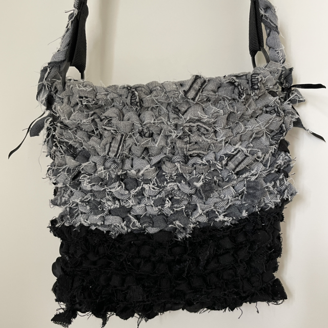 Squidge knitted denim bag