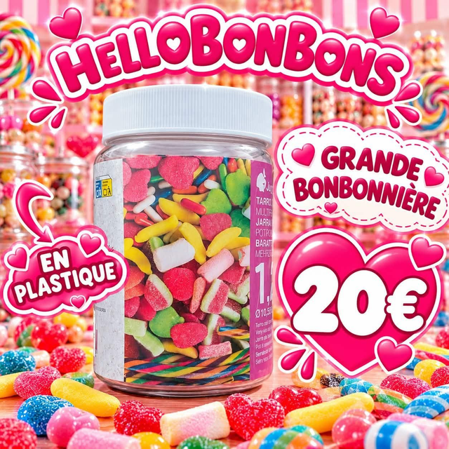 Grande bonboniere plastique 