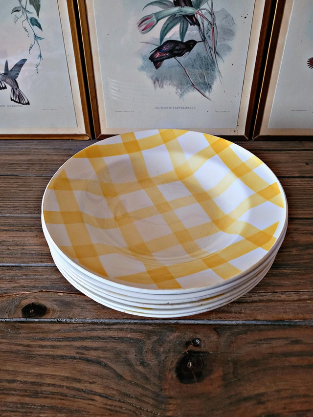 X Assiettes creuses Moulin des Loups Orchies modèle Nappe jaune