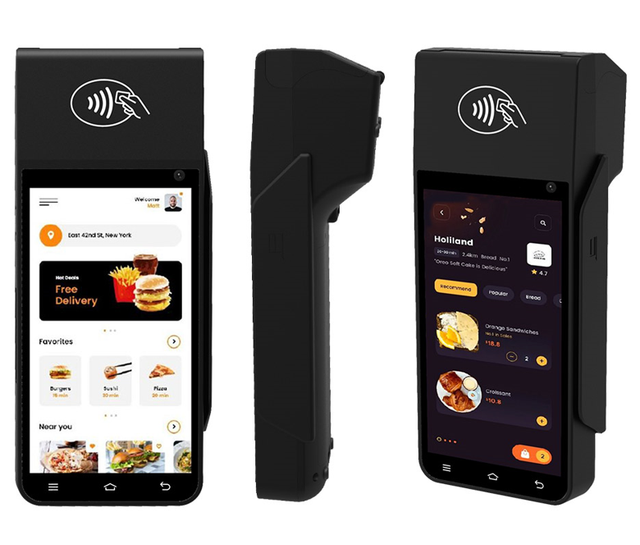 5.5" Handheld 4G Android 12 POS 720x1080p NFC CAM 5MP GPS 3xUSB-C 2xSIM 1xSD Thermal Printer, 420g 