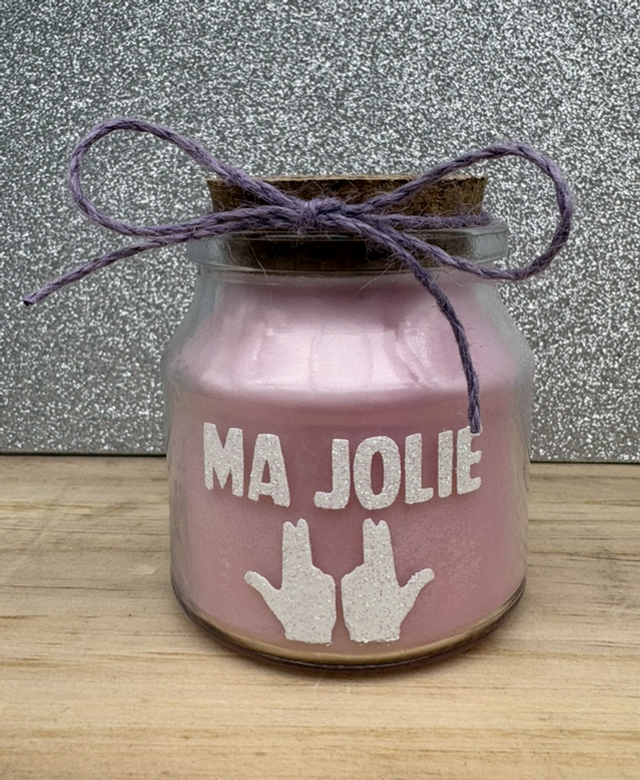Bougie bocal rose ma jolie phospho