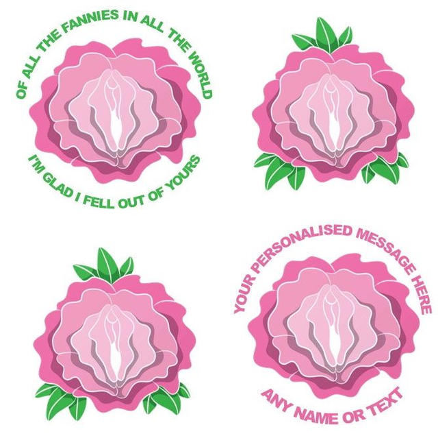 Flower / Mothers Personalised day Wrap 3 Funny