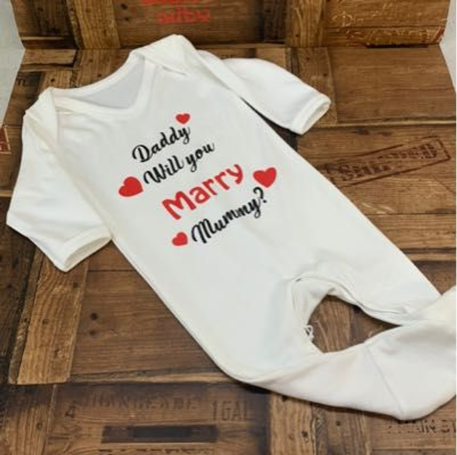 Daddy Will You Marry Mummy Sleepsuit