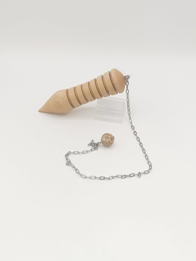 Pendule Buis, Jaspe Paysage, Acier Inoxydable