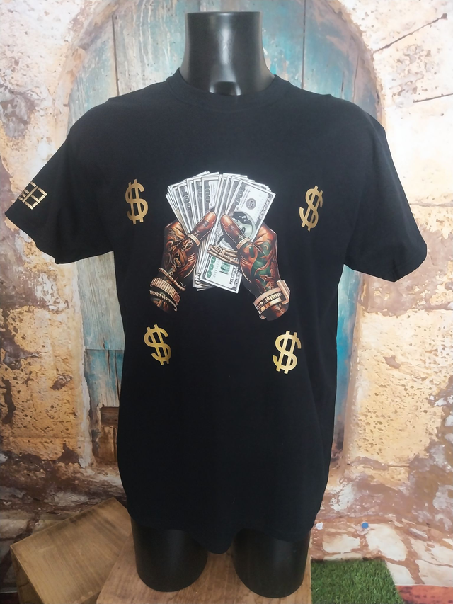 T-Shirt Noir Homme Money (H24)
