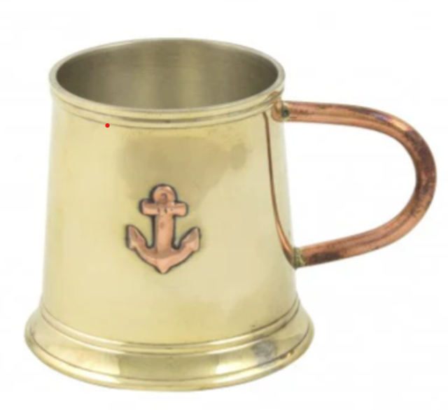 Royal Navy Tot Tankard - Solid Brass &amp; Copper
