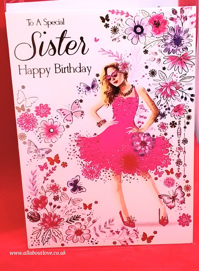Sister Birthday Card 'To A Special Sister Happy Birthday' Chic ...