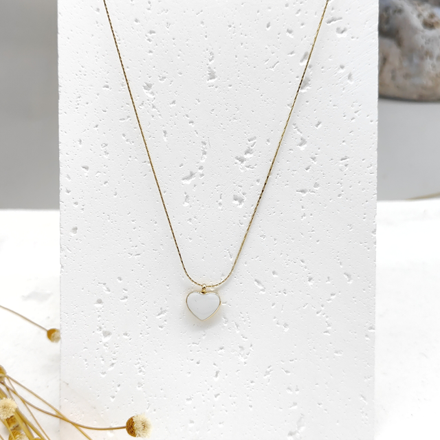 Collier cœur émaillé 