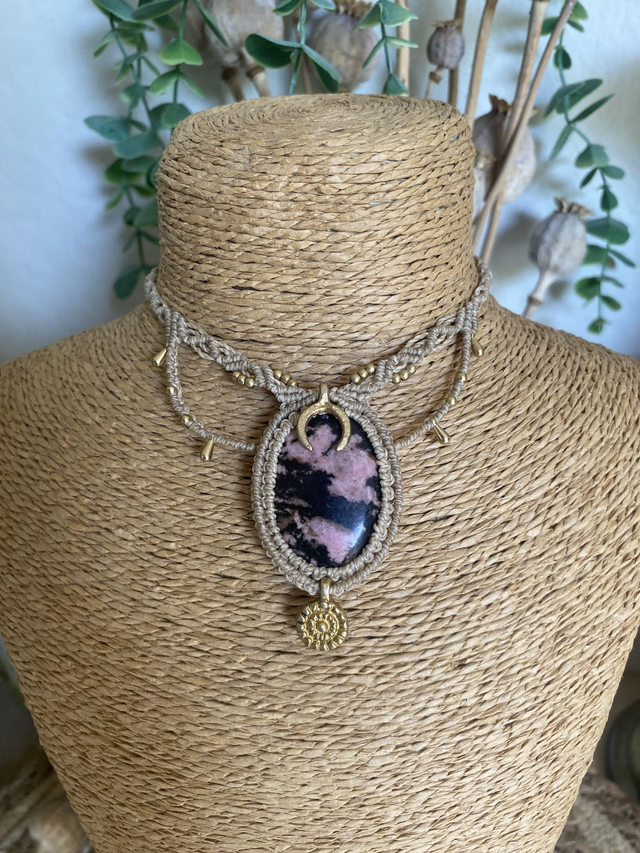 Collier UNIQUE- RHODONITE