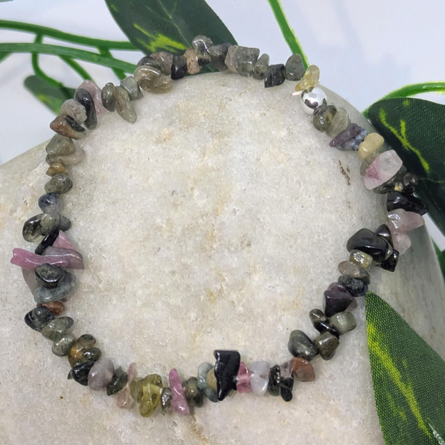 Bracelet &quot;Tourmaline mixte&quot; baroque BR-226
