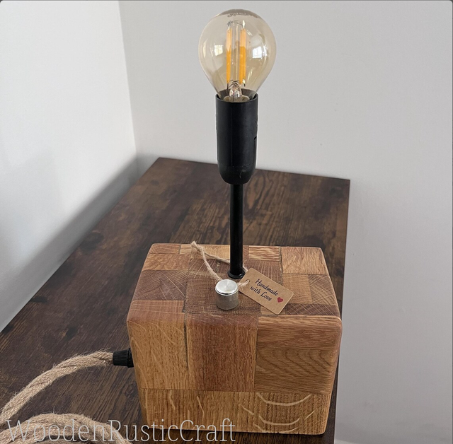 Oak Lamp Base Made from Offcuts