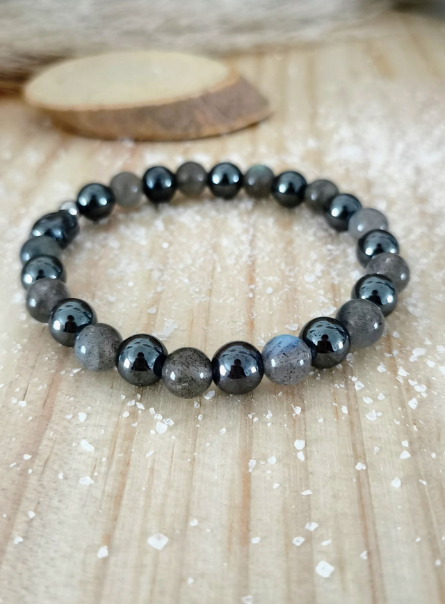 Bracelet "Sensibilité" Labradorite et Hématite