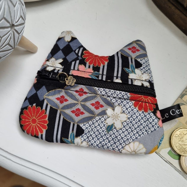 Porte-monnaie/cartes Chat "Miyaki" noir