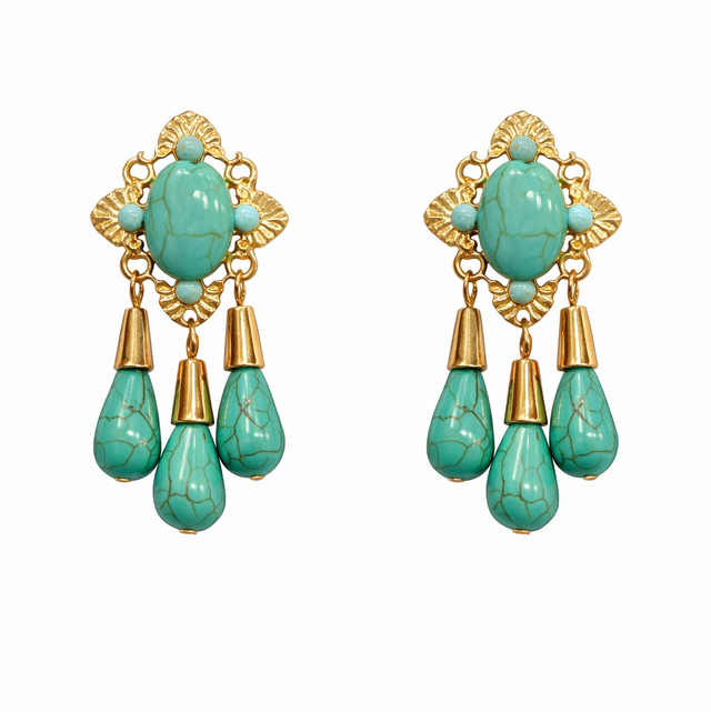 Pendientes filigrana aguamarina 