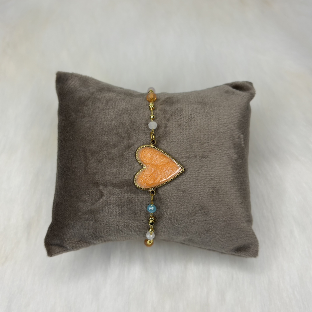 Bracelet Cœur orange 