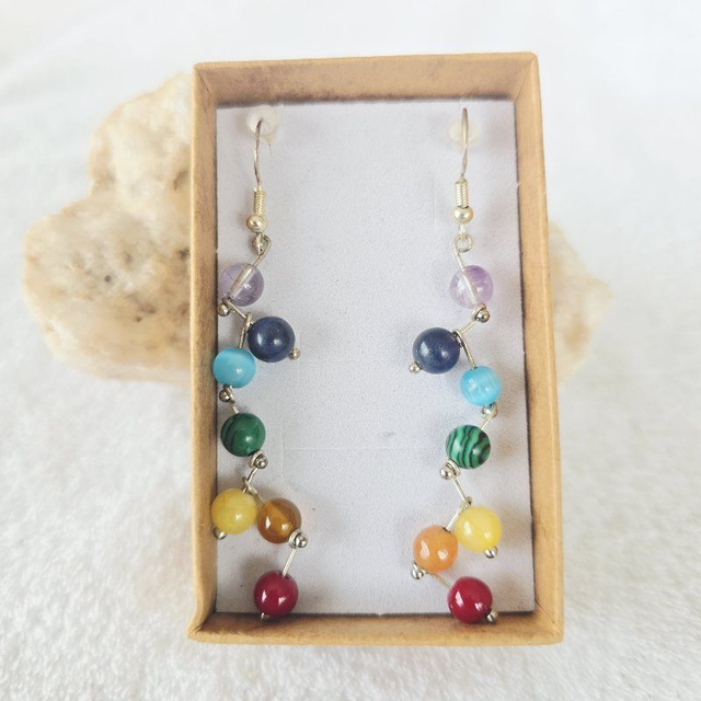 Boucles d'oreilles perles 7 Chakras 