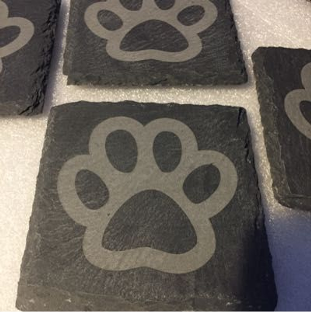 Cat Paw Slate Coasters 4 Pack - Cat Paw Coaster