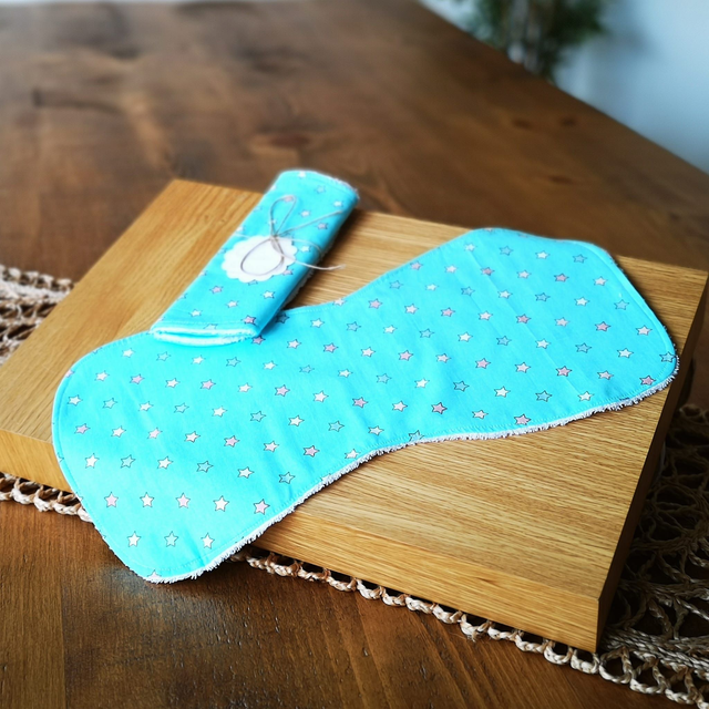 Baby Burp Cloth - Blue Stars
