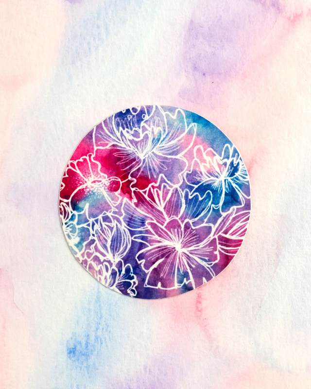 Sticker rond "Flowers"