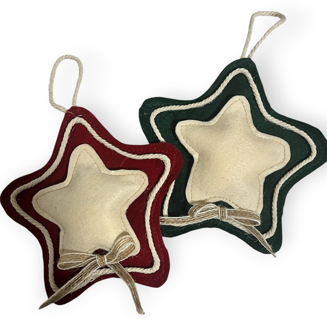 Étoile de Noël à suspendre – Feutrine vert sapin ou rouge