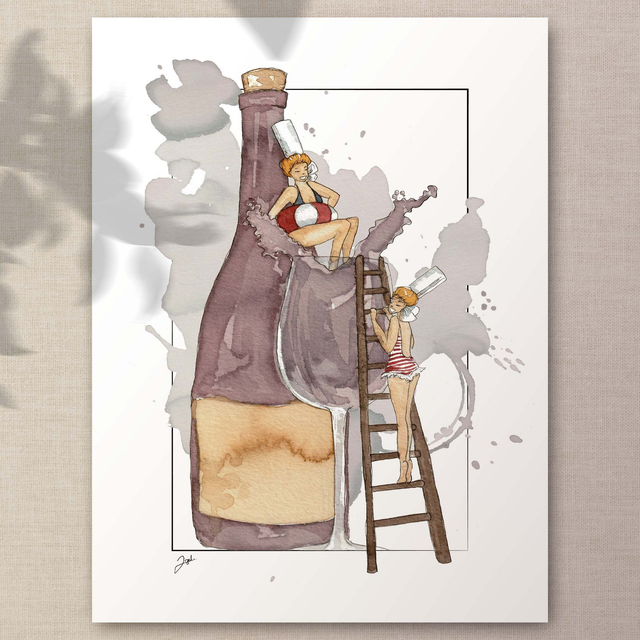 Affiche 30x40 - Vin Nature - Plouf à la Bigoudène