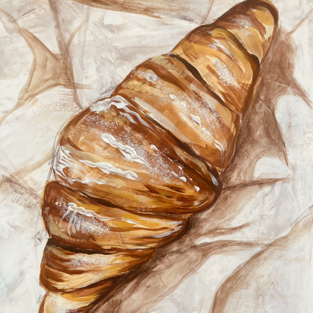 Tutorial- Croissant painting in acrylic 