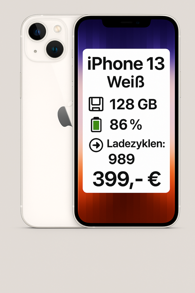 Apple iPhone 13 – 128 GB (Weißes Gehäuse)